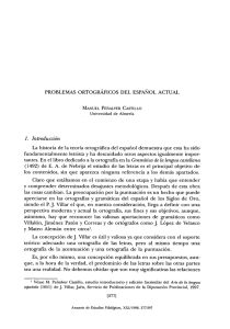 PROBLEMAS ORTOGRÁFICOS DEL ESPAÑOL ACTUAL La