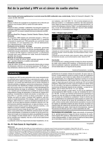 Rol de la paridad y HPV en el cáncer de cuello uterino