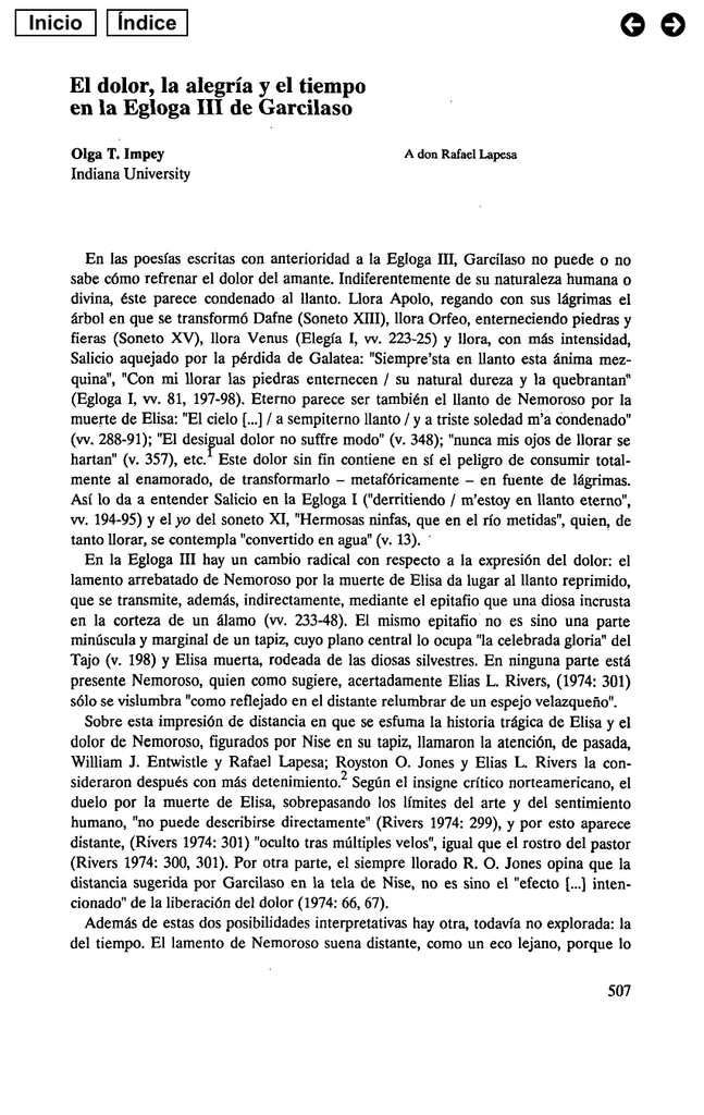 El Dolor La Alegria Y El Tiempo En La Egloga Iii De Garcilaso studylib