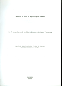 Contenido en sílice de aigunas aguas minerales Por F. ARMIJO