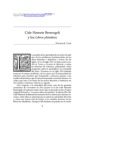 Cide Hamete Benengeli y los Libros pl&uacute;mbeos - H-Net