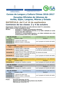 Cursos de idioma chino. Información sobre la