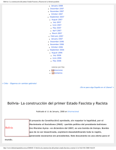Bolivia- La construcción del primer Estado Fascista y Racista de La