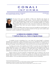 LA HOMILÍA EN LA DINÁMICA LITÚRGICA P. Guillermo Rosas ss