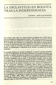 La esclavitud en Bogotá tras la Independencia Vol 77 (1984) N 525