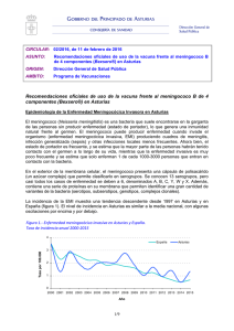 Circular 2016 vacunación frente al meningococo b en Asturias