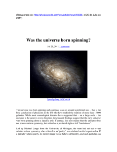 Was the universe born spinning?