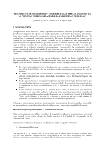 Reglamento de Coordinación Docente de los Títulos de Grado de la