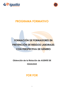 programa formativo for for - E-Igualia, tu portal de formación