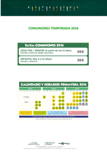 COMUNIONES TEMPORADA 2016