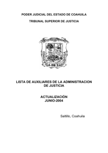 LISTA DE AUXILIARES DE LA ADMINISTRACION DE JUSTICIA