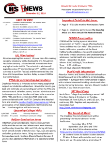 Creekview Weekly Enews Brought to you by Creekview PTSA