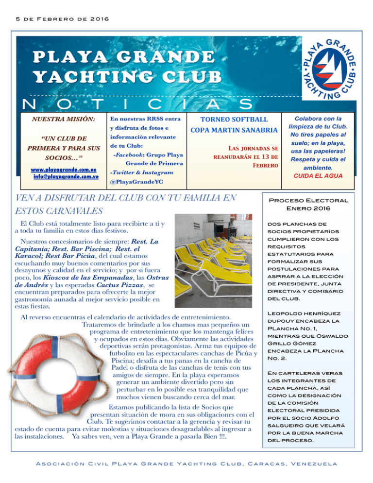 playa grande yachting club invitaciones