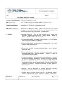 MANUAL DE FUNCIONES Director/a de Relaciones Públicas