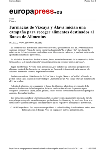 Farmacias de Vizcaya y Álava inician una campaña para recoger