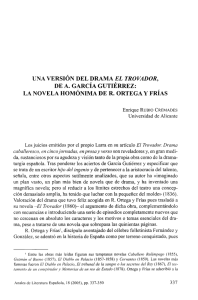 una versión del drama el trovador, de a. garcía gutiérrez