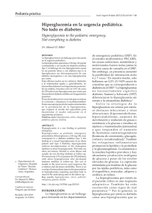 Hiperglucemia en la urgencia pediátrica. No todo es diabetes