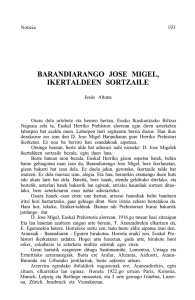 Barandiarango Jose Migel, ikertaldeen sortzaile = D. José