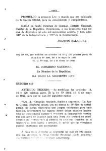 Ley 619, plazo para solicitud - Observatorio Político Dominicano