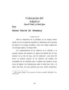 Colocación del Adjetivo