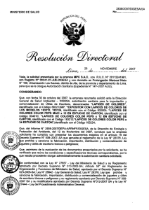 2838/20071Dl6ESA/SA MINISTERIO DE SALUD No