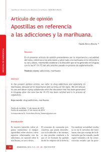Apostillas en referencia a las adicciones y la marihuana.