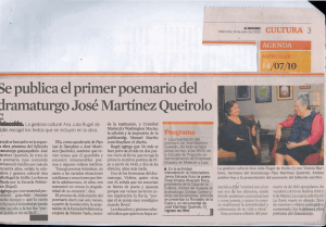 Se publica el primer poemario del - Jose Martinez Queirolo