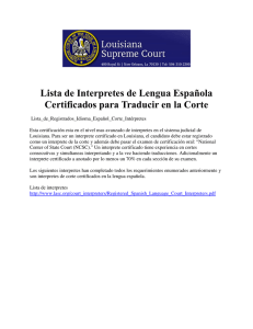 Lista de Interpretes de Lengua Española Certificados para Traducir