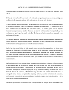 LA PAZ DE LOS CAMPESINOS ES LA JUSTICIA SOCIAL (Ponencia