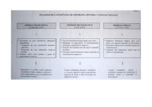 Finalidad enseñanza modelos tradicional, tecnocrático y conservador