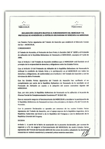 Declaración Conjunta relativa al funcionamiento del MERCOSUR y