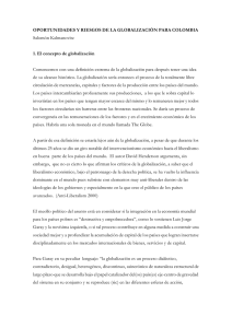 OPORTUNIDADES Y RIESGOS DE LA GLOBALIZACIÓN PARA