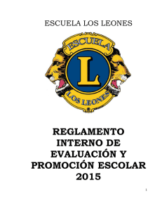 reglamento interno de evaluación y promoción escolar 2015