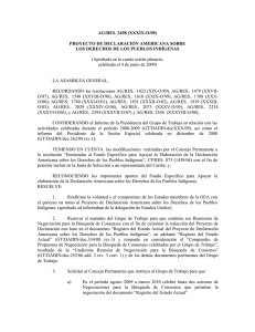 AG/RES. 2498 (XXXIX-O/09) PROYECTO DE DECLARACIÓN