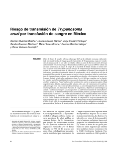 Riesgo de transmisión de Trypanosoma cruzi por transfusión de