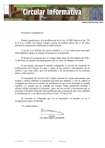 Estimado/a compañero/a: Dando cumplimiento a la modificación de