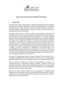 Informe sobre resolución de esencialidad en la Educación. I