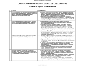 Nutrición y Ciencia de los Alimentos