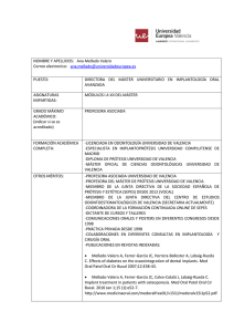 Curriculum completo del claustro - Universidad Europea de Valencia