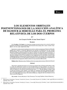 los elementos orbitales , postnewtonianos de la solucion analitica