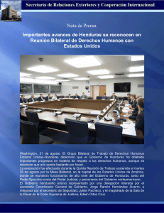 Nota de Prensa Importantes avances de Honduras se reconocen en