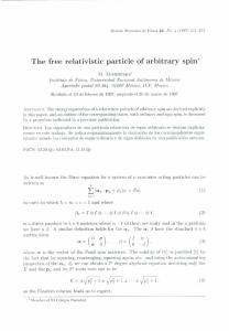 The free relativistic partic1e of arbitrary spin*