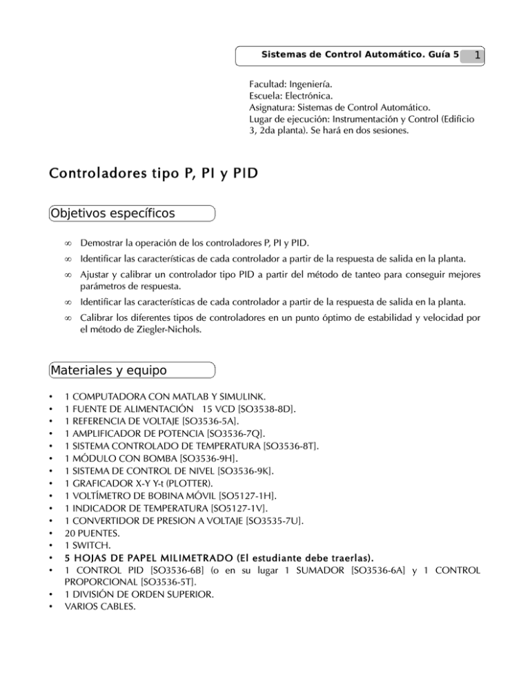 Controladores Tipo P PI Y PID