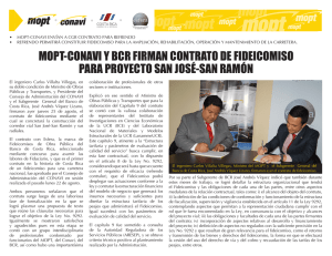 MOPT-CONAVI Y BCR FIRMAN CONTRATO DE FIDEICOMISO