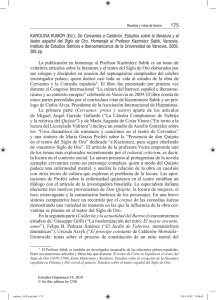 KarOLINa KUmOr (Ed.), De Cervantes a Calderón. Estudios sobre la