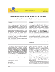 Instruments for assessing Person Centered Care in
