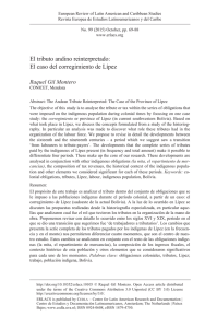 El tributo andino reinterpretado: El caso del corregimiento