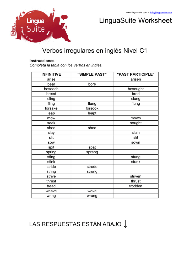 hierba sello Laboratorio pdf-verbos-irregulares-en-ingles-C1-ejercicio-2