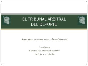 El Tribunal Arbitral del Deporte (TAS)