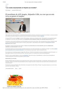 El presidente de AJE Aragón, Alejandro Calle, no cree que en este